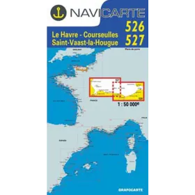 Navigation map Navicarte 526/527 Le Havre, St Vaast, La Houge