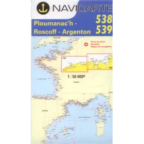 Navigation map Navicarte 538/539 Ploumanac'h, Ile de Batz, Portsal