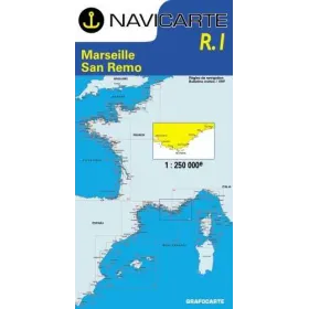 Navicarte R1 navigation map Marseille, San Remo