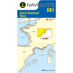 Navigation map Navicarte 501 Saint Raphaël, Nice, Ile de Lérins
