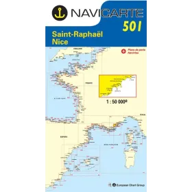 Navigation map Navicarte 501 Saint Raphaël, Nice, Ile de Lérins
