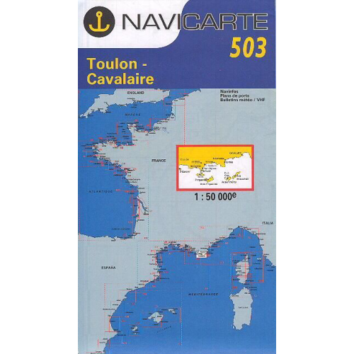 Mapa de navegação Navicarte 503 Toulon, Cavalaire, Ilhas Hyères