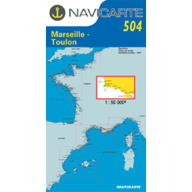 Navicarte 504 navigation map Marseille, Toulon, Les Calanques