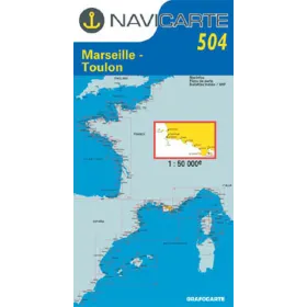 Navicarte 504 navigation map Marseille, Toulon, Les Calanques