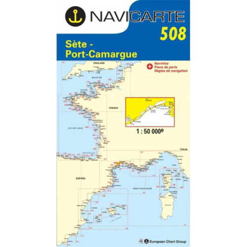 Carte de navigation Navicarte 508 Sète, Port Camargue