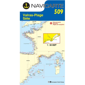 Navigation map Navicarte 509 Valras, Sète, Etang de Thau