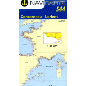 Navigation map Navicarte 544 Concarneau, Lorient, Ile de Groix
