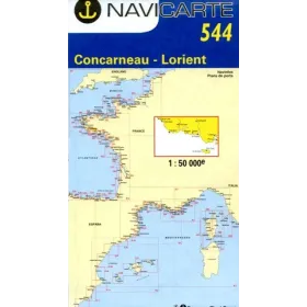 Navigation map Navicarte 544 Concarneau, Lorient, Ile de Groix