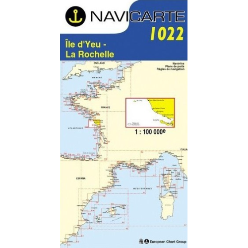 Navigationskarta Navicarte 1022 Yeu Island, La Rochelle, Les Sables d'Olonne
