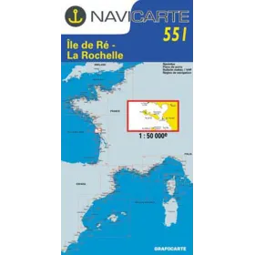 Navigation map Navicarte 551 Ile de Ré, La Rochelle