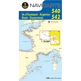Carte de navigation Navicarte 540 - 542 Douarnenez, Ile d'Ouessant