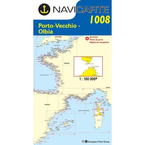 Navicarte 1008 mapa de navegación Propriano, Bonifacio, La Maddalena