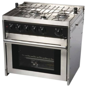 Force10 Cuisinière Gaz 5 feux Four Grill sur cardan