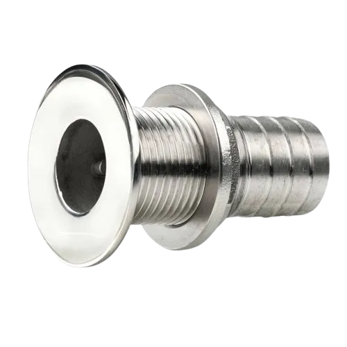 VETUS Bündig polierter Edelstahl durch den Rumpf, Gewinde 19 mm, geriffelt 22 mm
