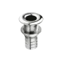 VETUS Fluted threaded polished stainless steel thru-hull fitting 23mm