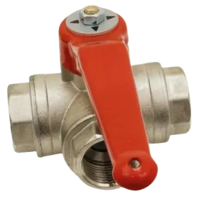 3-way brass ball valve in female T PN40 1/4''