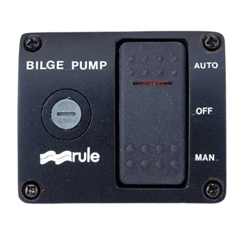 Pannello di controllo a levetta Rule Rule On/Off/On con indicatore luminoso 24V