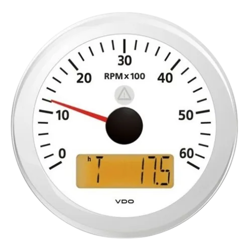 Tacômetro Veratron ViewLine 6000 RPM 85mm Branco