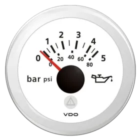 Manometro olio motore Veratron ViewLine 5 bar Bianco
