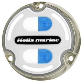 Foco subacuático Hella Marine Apelo A2 blanco / azul Carcasa de bronce