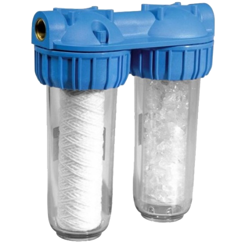 Kit stazione anticalcare BIPLEX SX da 10 pollici in ABS