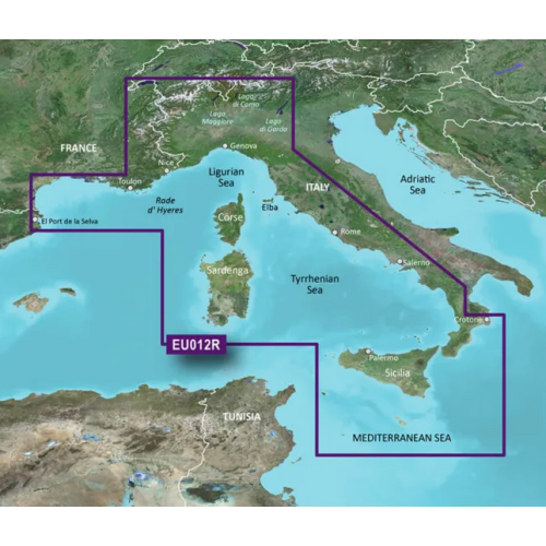 BlueChart® Carte G3 HXEU012R - France et Italie, Méditerranée