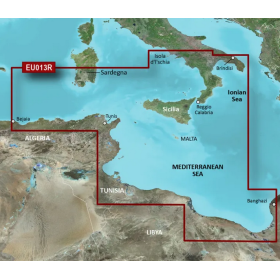 BlueChart® G3 HXEU013R-kaart - Zuidkust van Italië en Tunesië