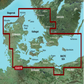 Mapa BlueChart® G3 HXEU021R - Dinamarca Leste - Suécia Sudeste