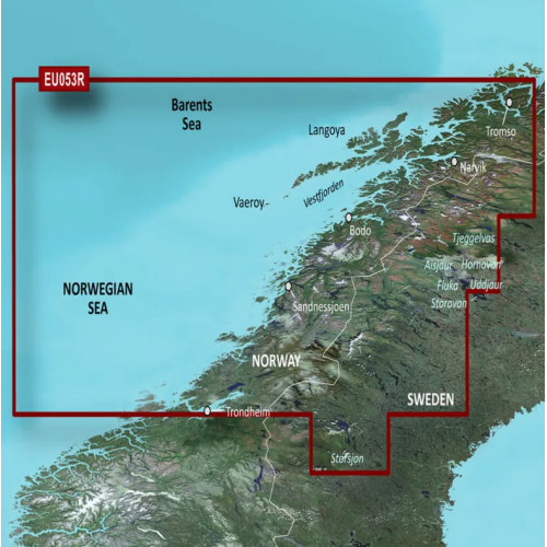 BlueChart® G3-kaart HXEU053R - Trondheim-Tromsø