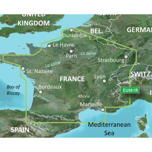 Carta BlueChart® G3 HXEU061R - Águas Interiores da França