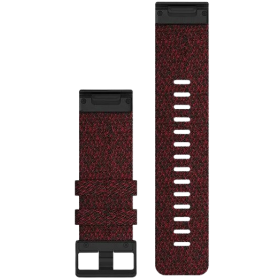 Garmin QuickFit 26 Nylon Red Jacquard Watch Band with Black Buckle