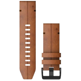 Garmin QuickFit 26 Watch Band Brown Leather with Black Buckle