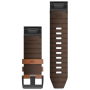 Garmin QuickFit 26 Watch Band Brown Leather with Black Buckle