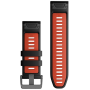 Garmin Bracelet de montre QuickFit  26 Silicone Noir / Rouge feu