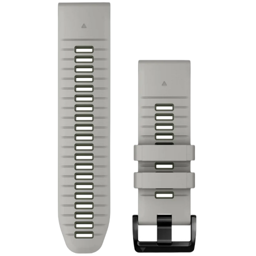 Garmin QuickFit 26 siliconen horlogeband, lichtgrijs / mosgroen