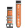 Garmin QuickFit 26 siliconen horlogeband grijs/oranje