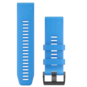 Garmin QuickFit 26 Silicone Watch Band Cyan Blue with Black Buckle