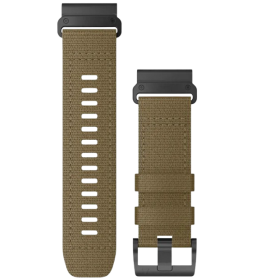 Garmin QuickFit 26 Nylon Tactical Coyote Brown Horlogeband met Zwarte Gesp