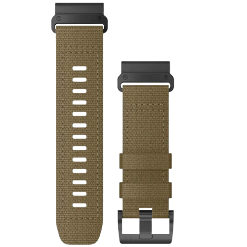 Garmin QuickFit 26 Nylon Tactical Uhrenarmband, Coyote Brown, mit schwarzer Schnalle