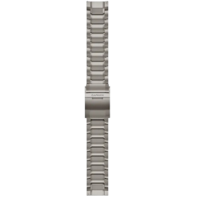 Garmin QuickFit 22 Titanium horlogeband met afgeschuinde schakels en vouwsluiting