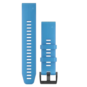 Garmin QuickFit 22 siliconen horlogebandje cyaanblauw met zwarte gesp