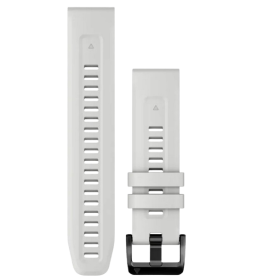 Garmin QuickFit 22 siliconen horlogeband Carrara wit met zwarte gesp