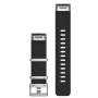 Garmin QuickFit 22 horlogeband Driekleurige jacquardgeweven nylon band in zwart met zilveren gesp