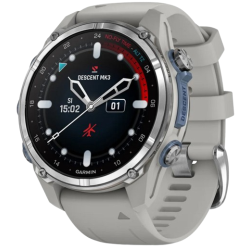 Reloj de buceo con GPS conectado Garmin Descent™ Mk3 de acero inoxidable