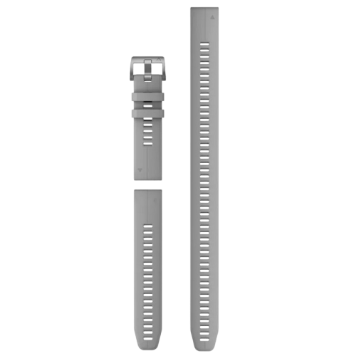 Garmin Bracelet de montre de plongée QuickFit 22 Silicone gris poudré (3 pièces) avec boucle argent