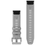Garmin Bracelet de montre de plongée QuickFit 22 Silicone gris poudré (3 pièces) avec boucle argent