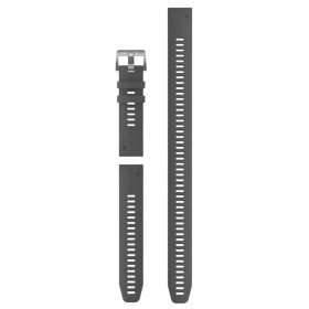 Garmin QuickFit 22 -liuskekiviharmaa silikoninen sukellusranneke (3-osainen) hopeisella soljella