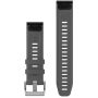 Garmin Bracelet de montre de plongée QuickFit 22 Silicone gris ardoise (3 pièces) avec boucle argent