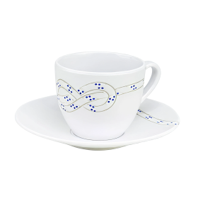 ColorMer 6 Coffee Cups/Saucers with Saucer South Pacific Collection