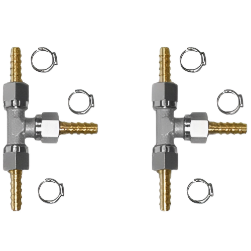 Lecomble & Schmitt Set stalen T-stukken voor flexibele buis Ø6 mm